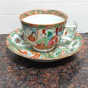 Rose Medallion Cup and Saucer...Unmarked